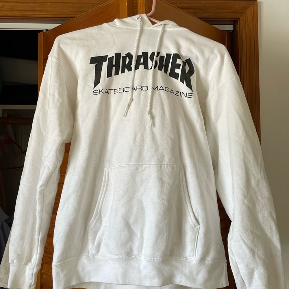 Size small Thrasher white very heavy duty hoodie